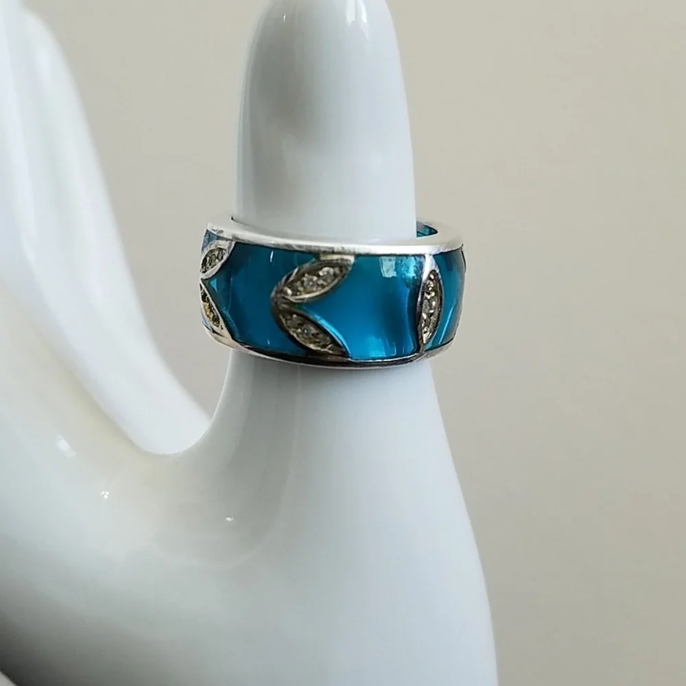 Sterling Silver Blue Ring